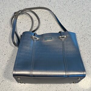 kate spade Metallic Navy Leather Shoulder Bag